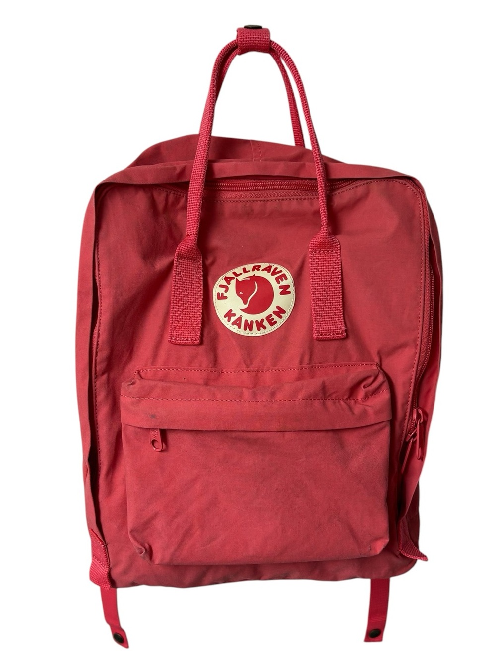 Fjällräven Kånken Classic Vinylon Peach Pink Backpack with Reflective Front Logo